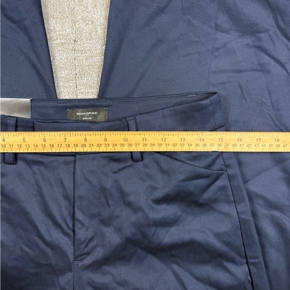 Banana Republic Wide Leg Mid Rise Full Length Blue Trouser Pant NWT Sz 6 - Picture 5 of 10